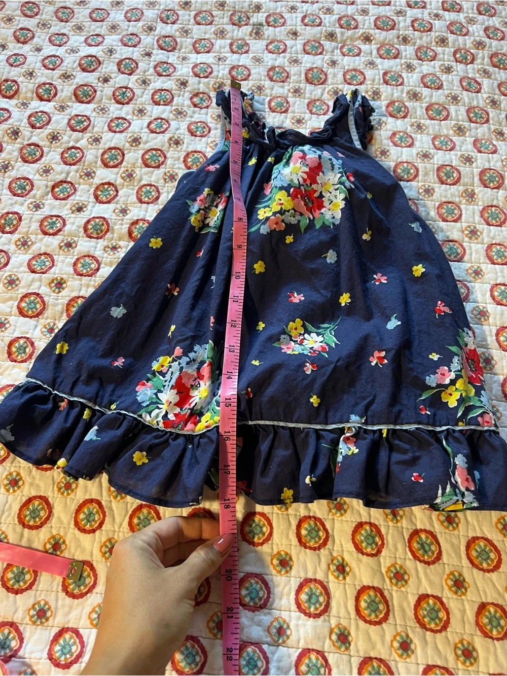Ralph Lauren Navy Floral Dress Bloomer set size 12 months baby girl